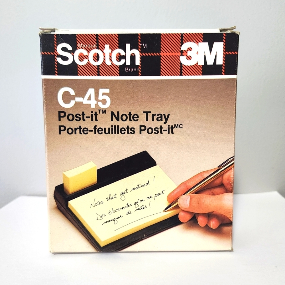 Scotch 3M C-45 Post-it Note Tray Vintage Office Desk Accessories NIB